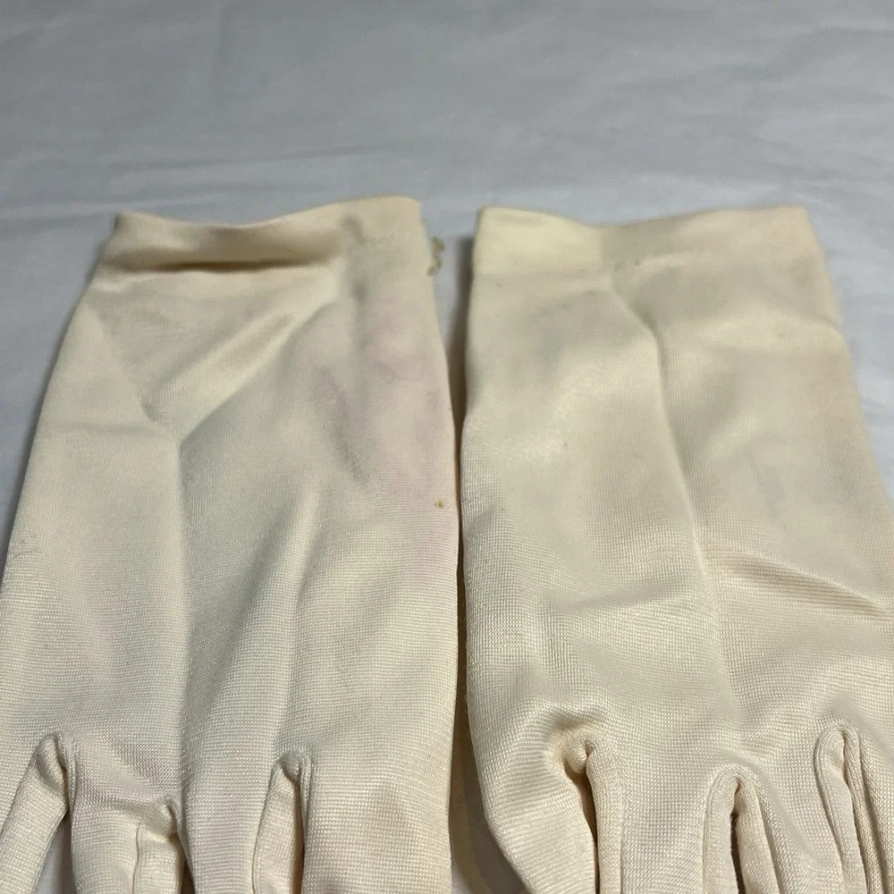 Vintage Ladies Beige Gloves Costume Dance White Dye Any‎ Color